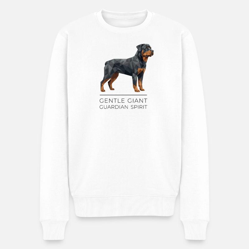 Art Low-Poly Rottweiler - Géant doux - Pull Premium bio Homme - blanc