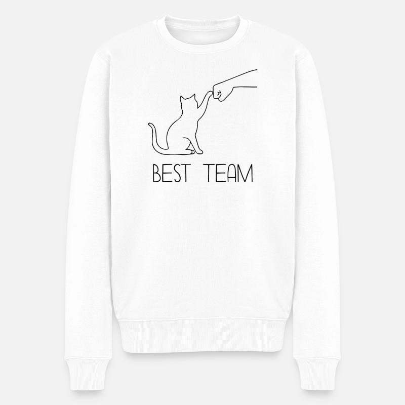 Équipe Chat Poing - Pull Premium bio Homme - blanc