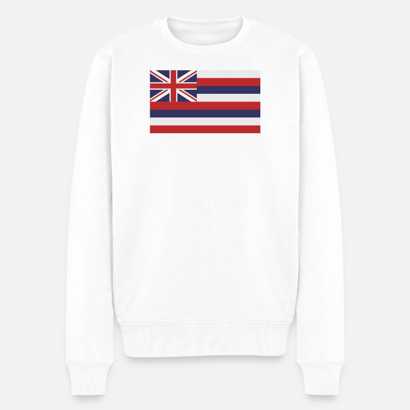Bundesstaat Hawaii - Männer Premium Bio Pullover - Weiß