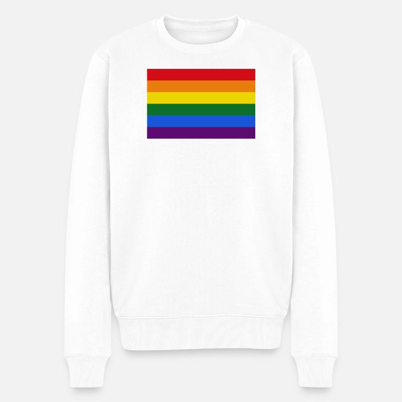 Drapeau arc-en-ciel gay - Pull Premium bio Homme - blanc