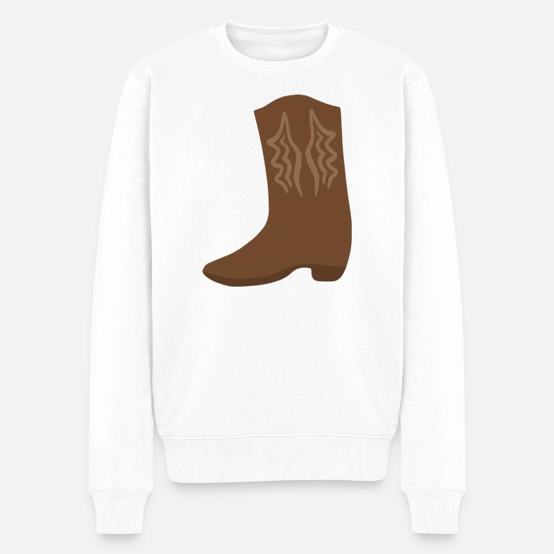 Art de point de botte western - Pull Premium bio Homme - blanc