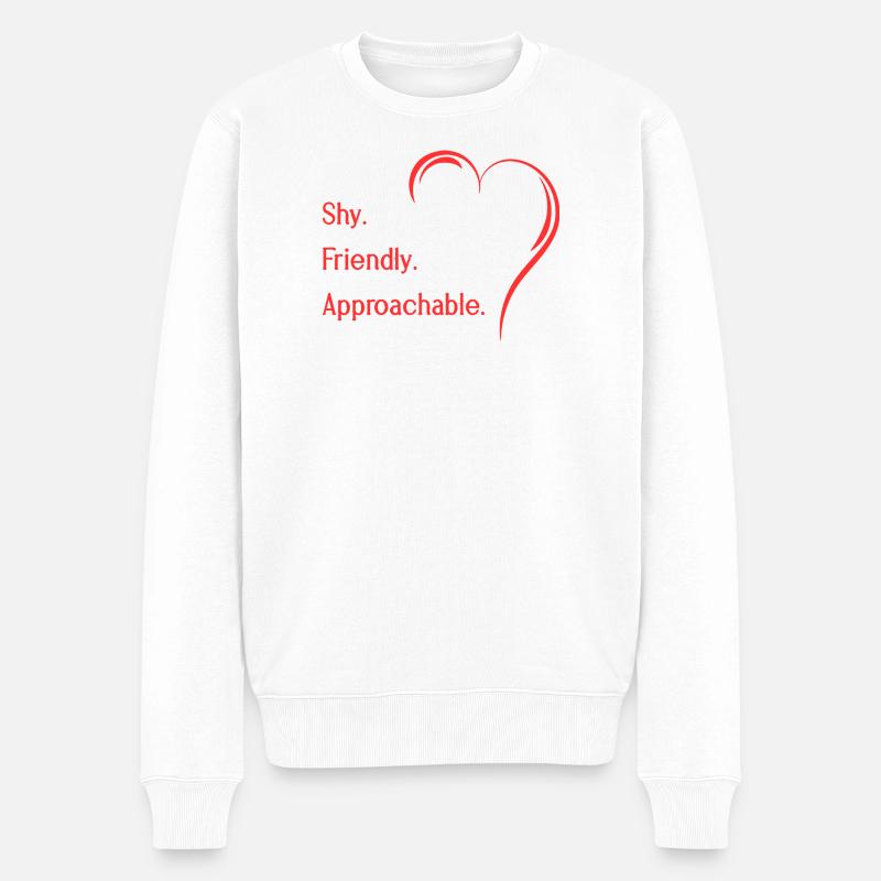 Flirteurs introvertis timides amicaux accessibles - Pull Premium bio Homme - blanc