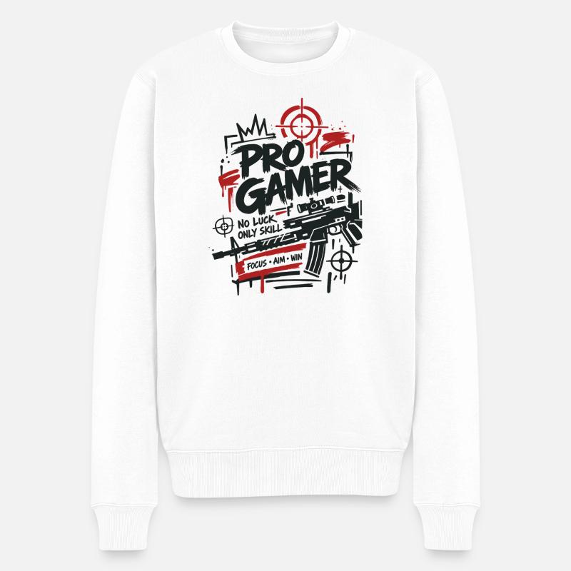 Gaming Lover Controller Graphics - Men's Premium Organic Jumper - white