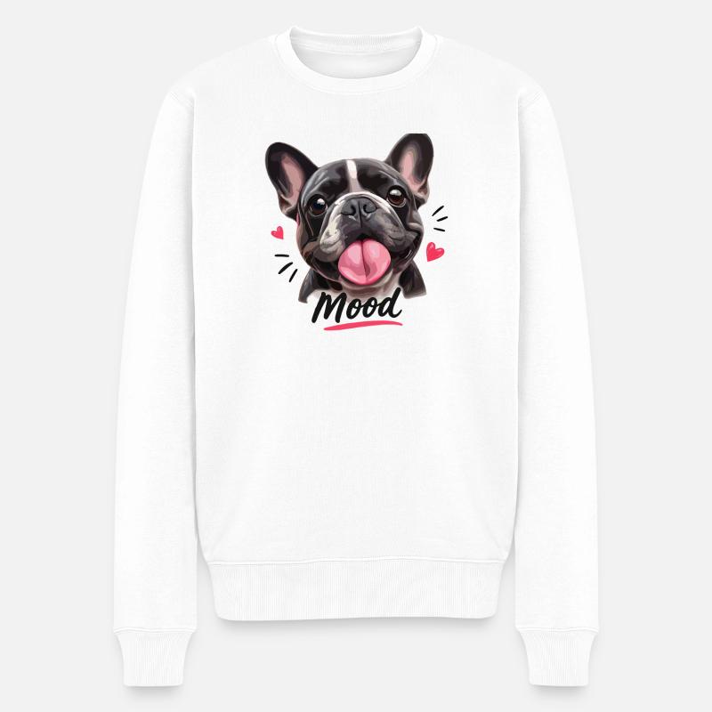 Ambiance Bouledogue Français Drôle - Pull Premium bio Homme - blanc