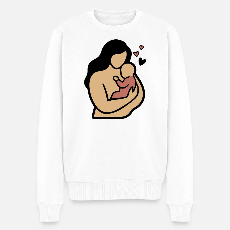 Maman Câlin de bébé Bohême - Pull Premium bio Homme - blanc