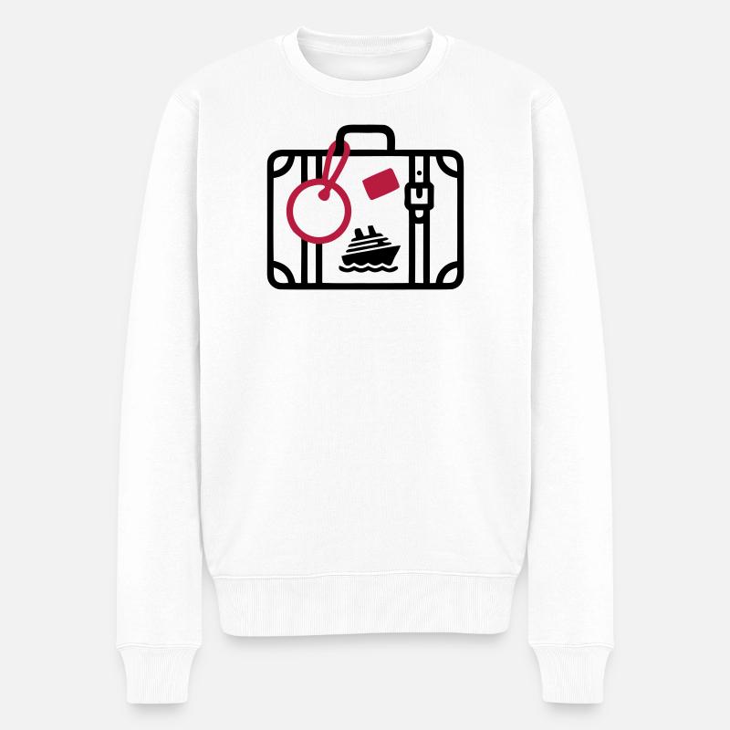 Koffer Reise Kreuzfahrt Urlaub - Männer Premium Bio Pullover - Weiß