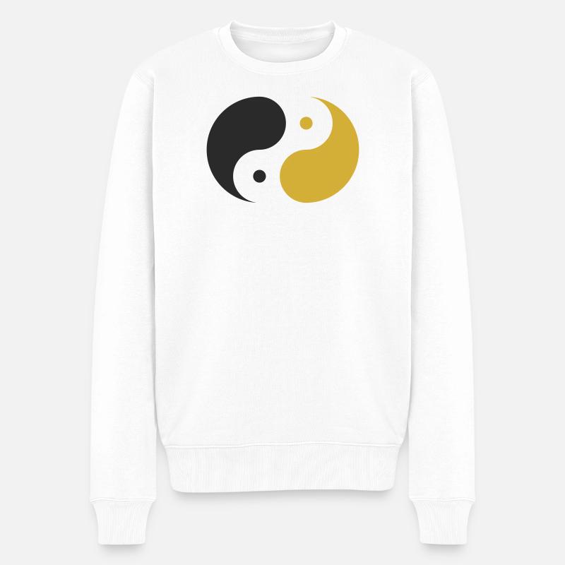 Yin et Yang - Pull Premium bio Homme - blanc