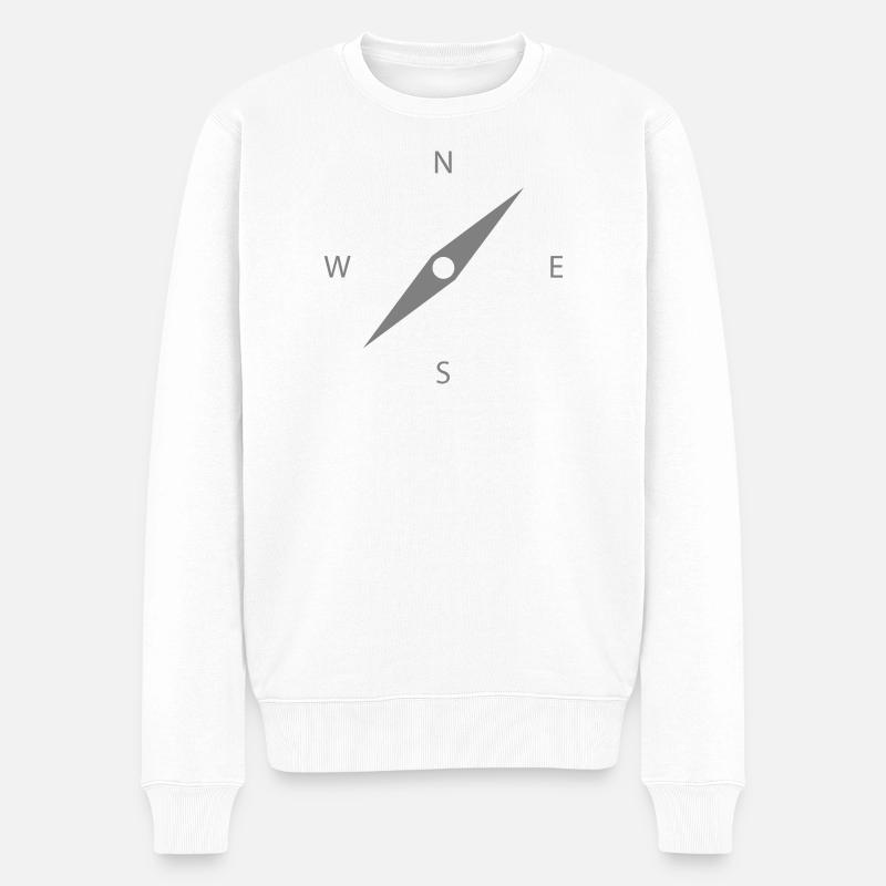 Nordstern Kompass Illustration - Männer Premium Bio Pullover - Weiß