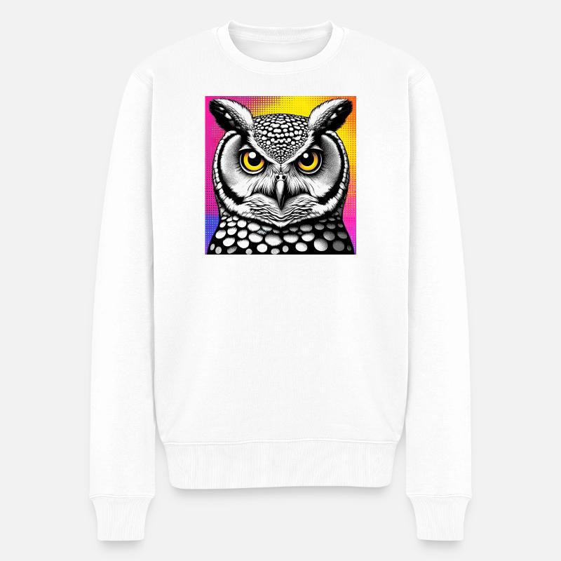 hibou - Pull Premium bio Homme - blanc