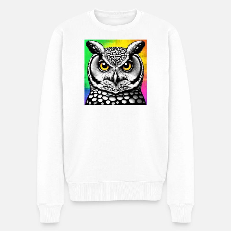 hibou - Pull Premium bio Homme - blanc