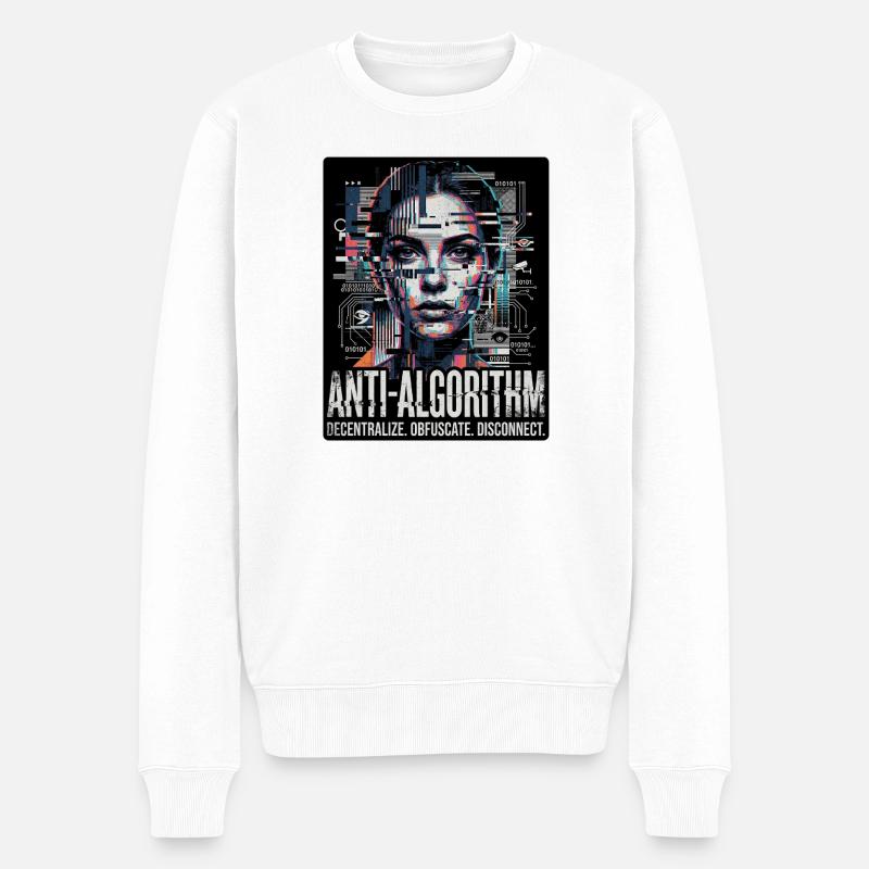 Anti Algorithm - Men's Premium Organic Jumper - white