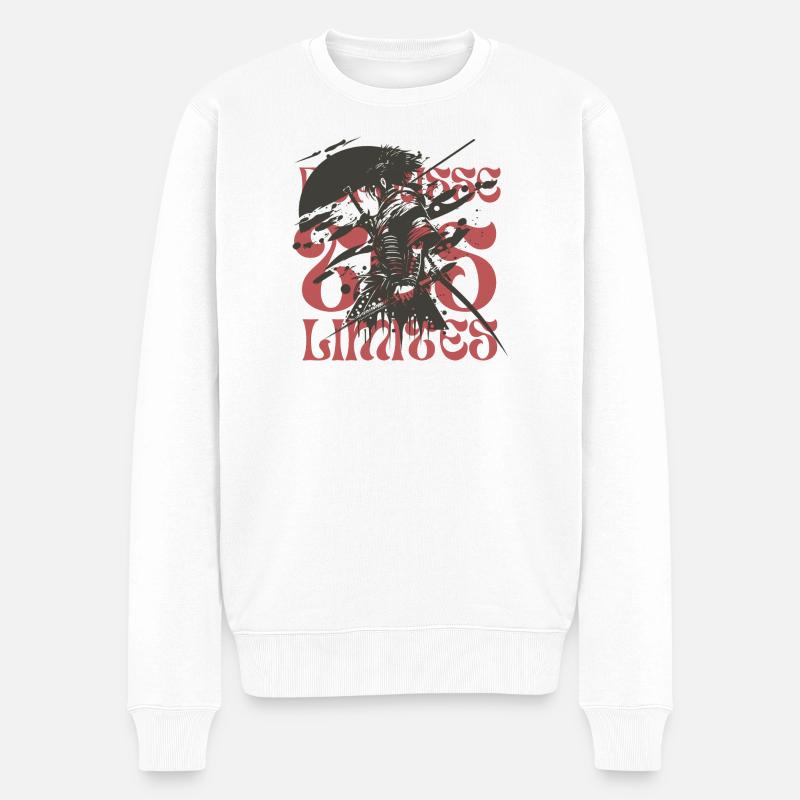 Crimson Kraken Silhouette - Männer Premium Bio Pullover - Weiß