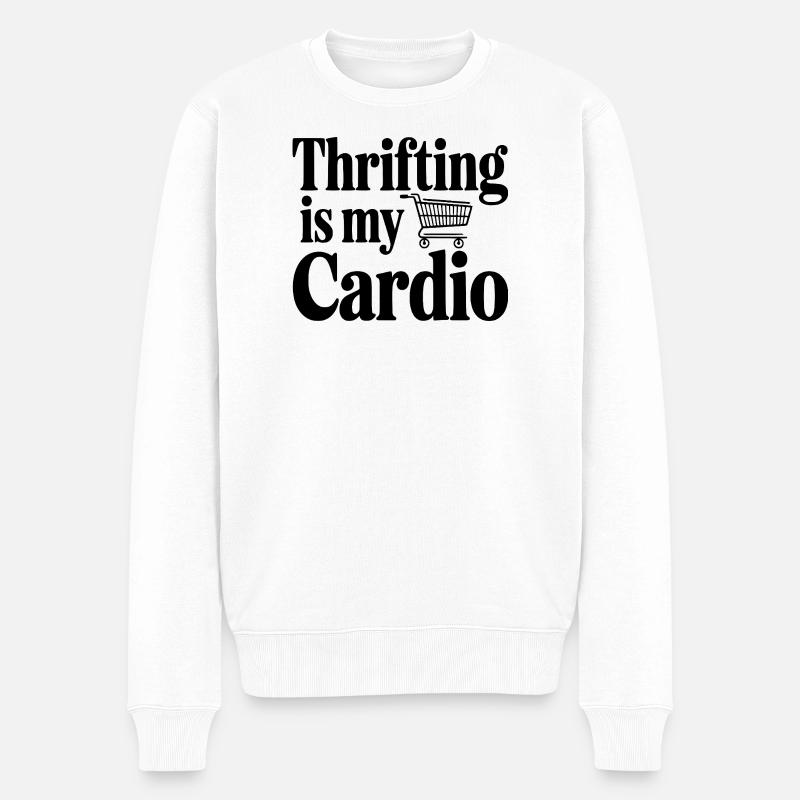 Thrifling ist mein Cardio - Männer Premium Bio Pullover - Weiß