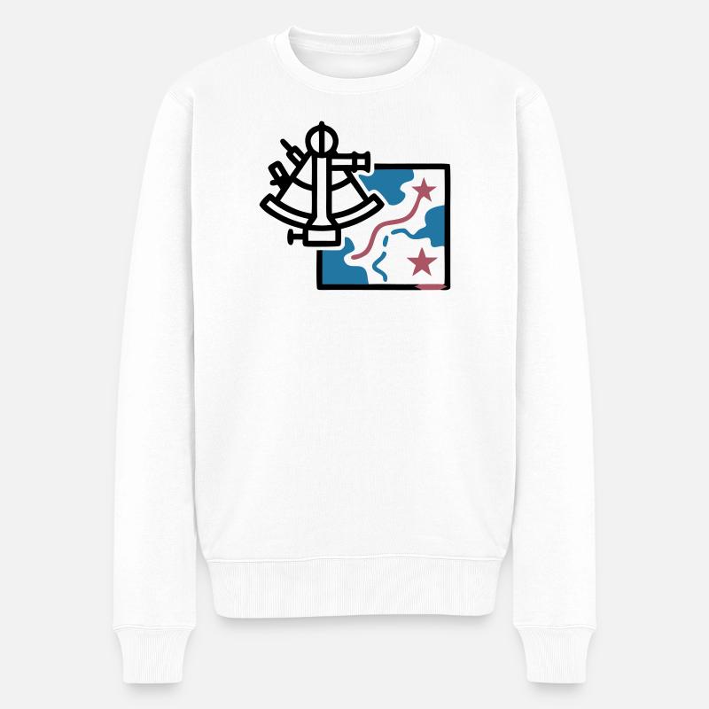 Sextant Navigation Map Vector - Men's Premium Organic Jumper - white