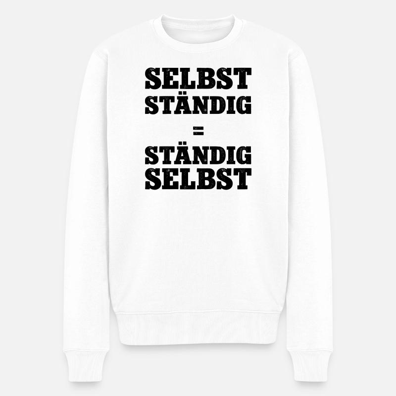 Selbstständig Selbstständigkeit Chef Werden Firma  - Männer Premium Bio Pullover - Weiß