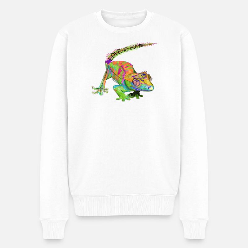 Liebe ist Liebe Chamäleon - Männer Premium Bio Pullover - Weiß