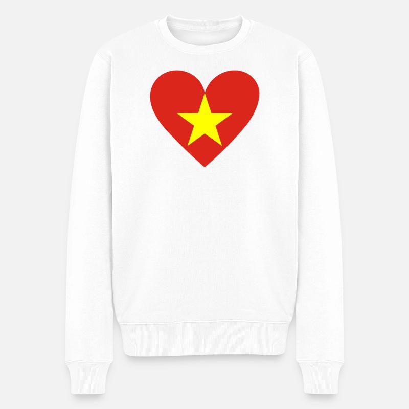Vietnam Heart - Pull Premium bio Homme - blanc