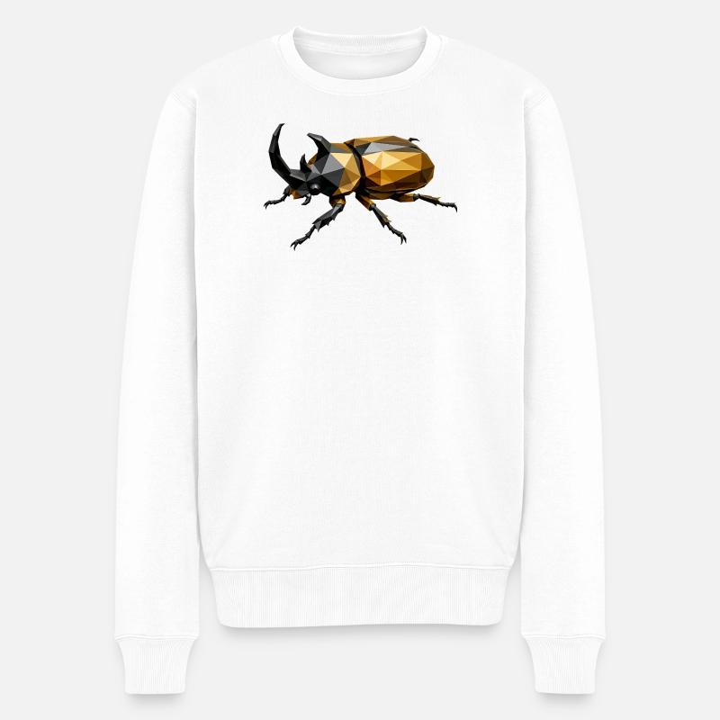 Geometrischer Goldkäfer - Männer Premium Bio Pullover - Weiß