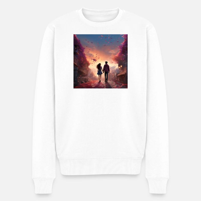 Marche d’amour du soir - Pull Premium bio Homme - blanc