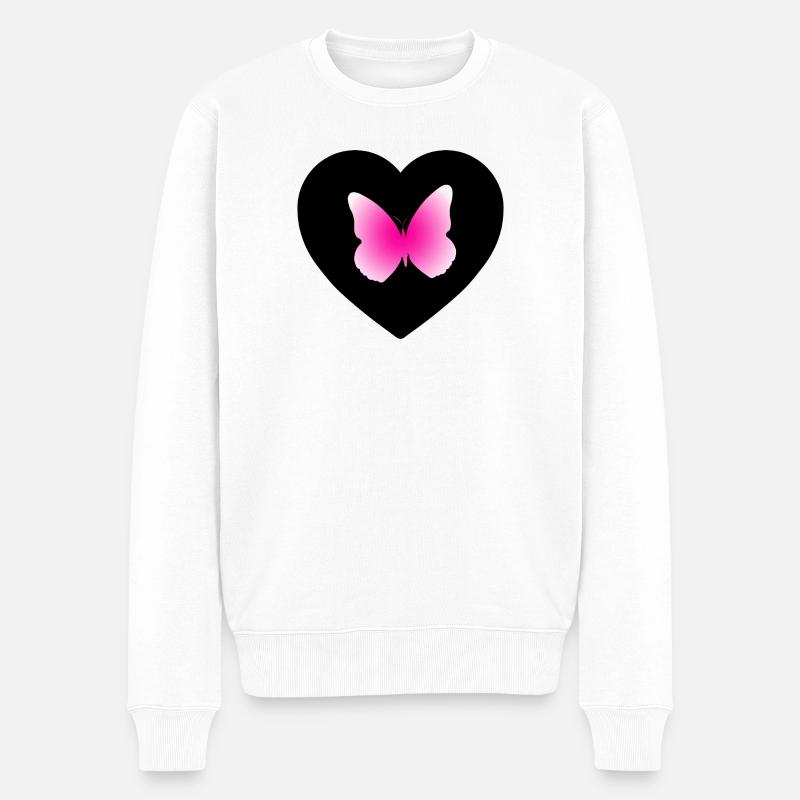 Schmetterling - Männer Premium Bio Pullover - Weiß