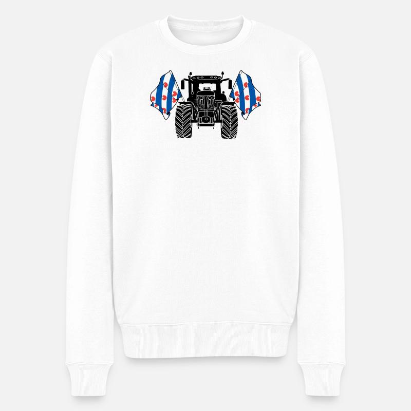 Friesland_Tractor_Pride - Männer Premium Bio Pullover - Weiß
