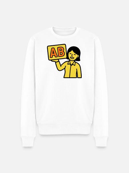 Teacher Elementary School ABC Vector - Men's Premium Organic Jumper - white