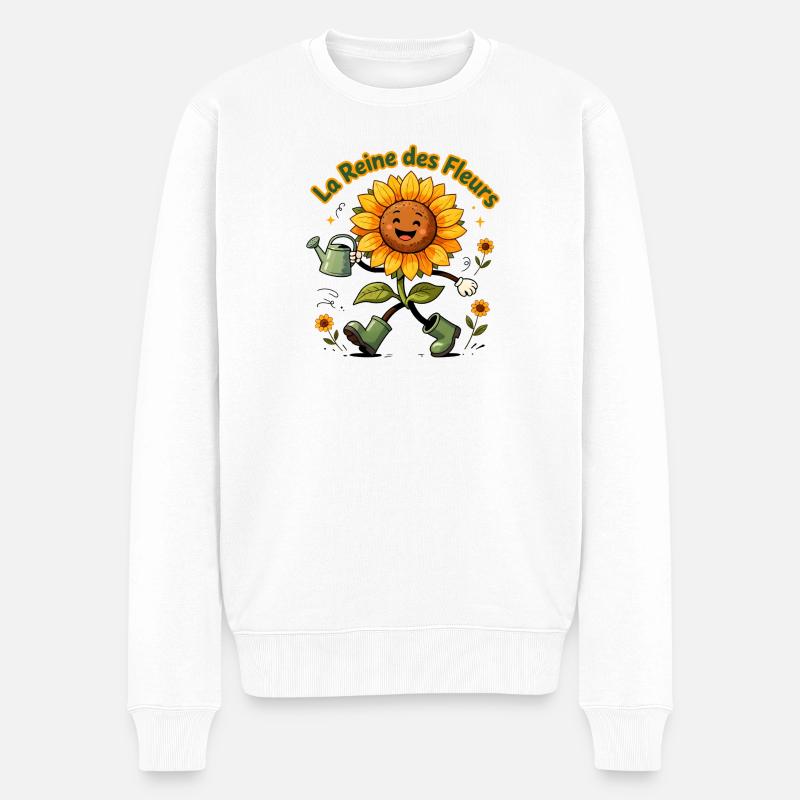La Reine des Fleurs Jardin Joyeux - Pull Premium bio Homme - blanc