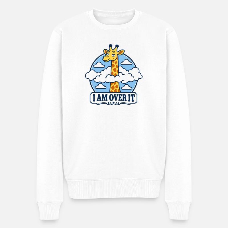 Giraffe Leave-it-behind - Männer Premium Bio Pullover - Weiß