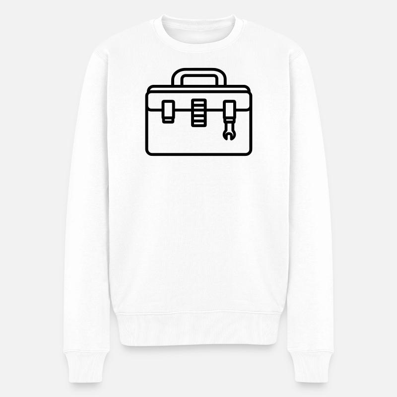 Werkzeugkasten - Männer Premium Bio Pullover - Weiß