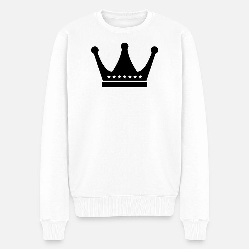 Krone - Männer Premium Bio Pullover - Weiß