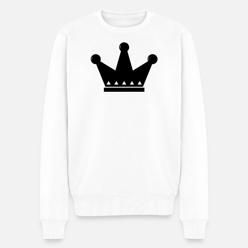 Krone - Männer Premium Bio Pullover - Weiß