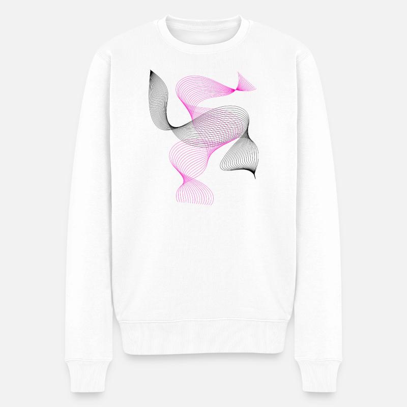 Neonspirale Pink Abstrakt - Männer Premium Bio Pullover - Weiß