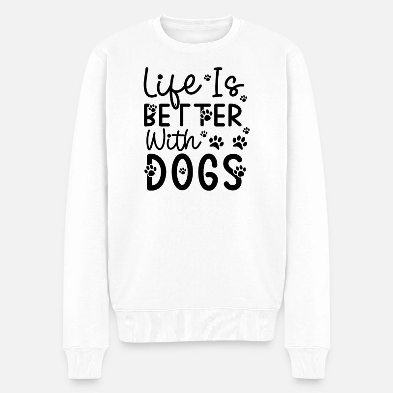 Monochrome Minimal Abstract Pattern - Men's Premium Organic Jumper - white