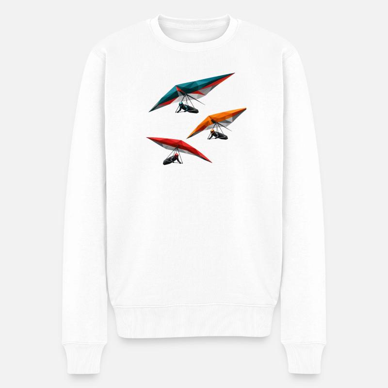 Trio polygonal des deltaplanes - Pull Premium bio Homme - blanc