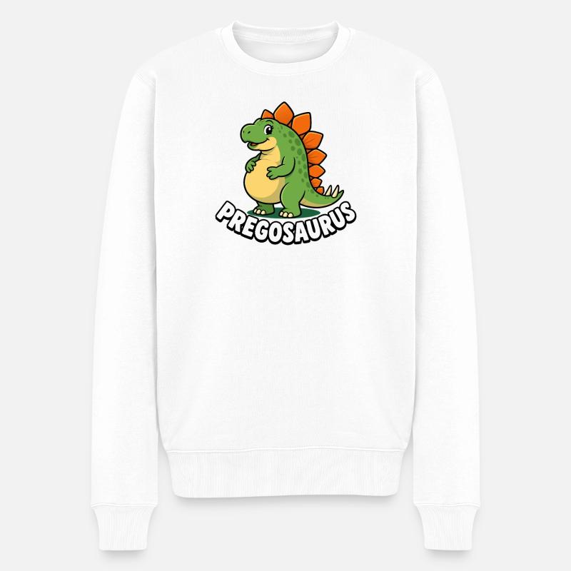Mère enceinte Pregosaurus Dinosaure Swing - Pull Premium bio Homme - blanc