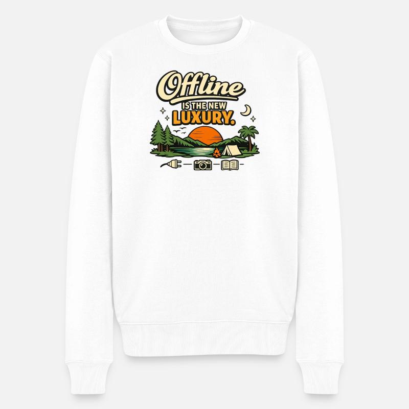Offline ist der neue Luxus - Männer Premium Bio Pullover - Weiß