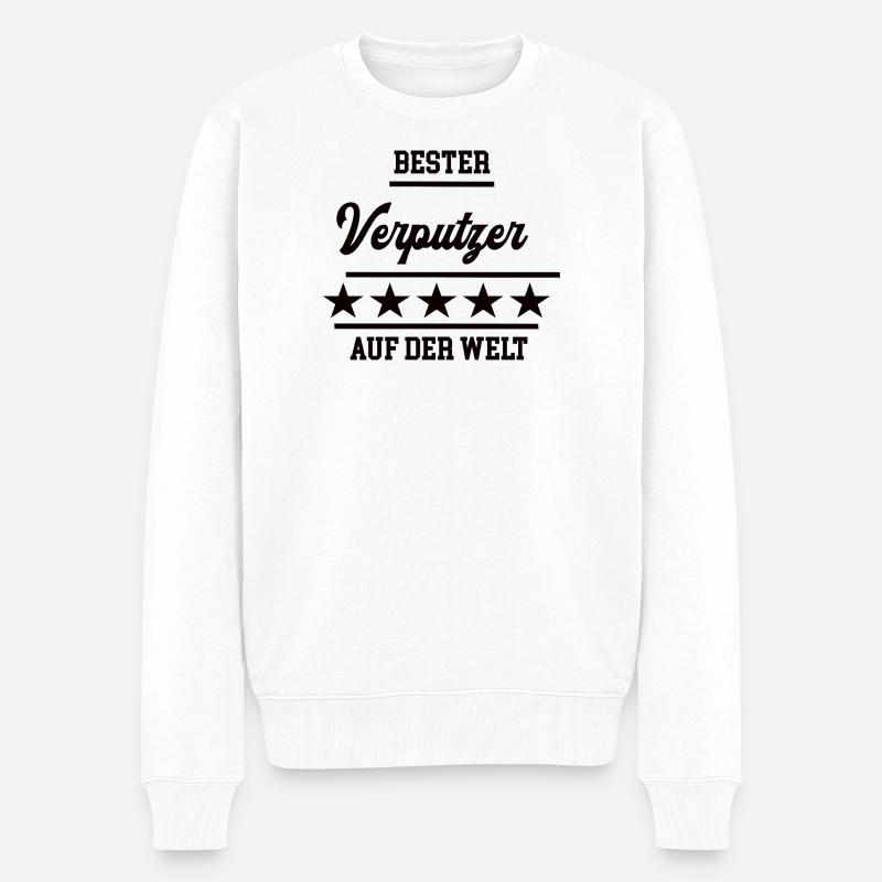 Verputzer Bester Handwerker Verputzerei - Männer Premium Bio Pullover - Weiß