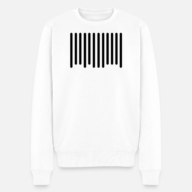 barcode - Men's Premium Organic Jumper - white