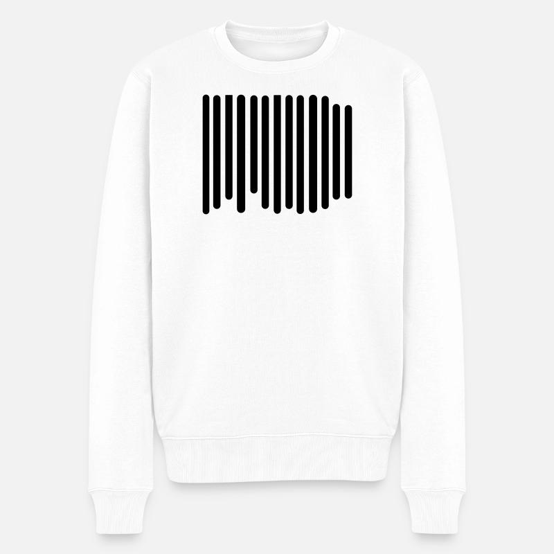 barcode - Men's Premium Organic Jumper - white