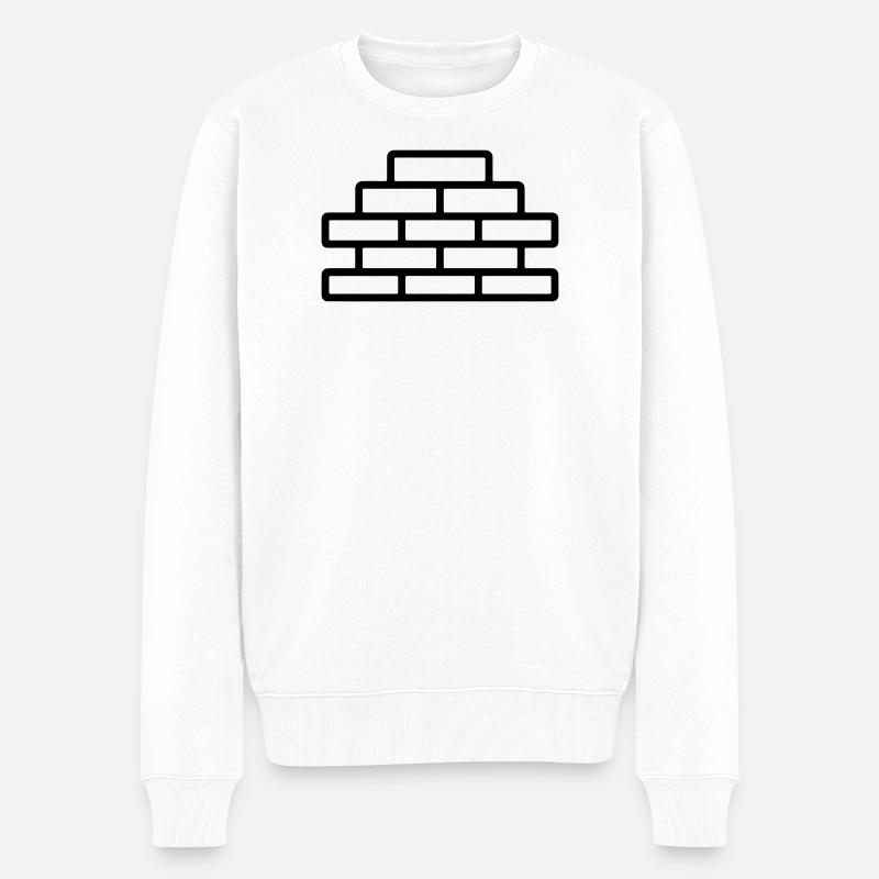 Ziegel - Männer Premium Bio Pullover - Weiß