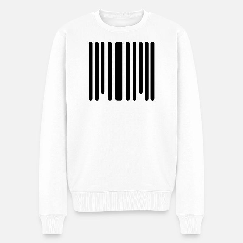 barcode - Men's Premium Organic Jumper - white