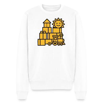 Building Blocks Railway Toys - Men's Premium Organic Jumper - white - Front - Thijin (182cm)