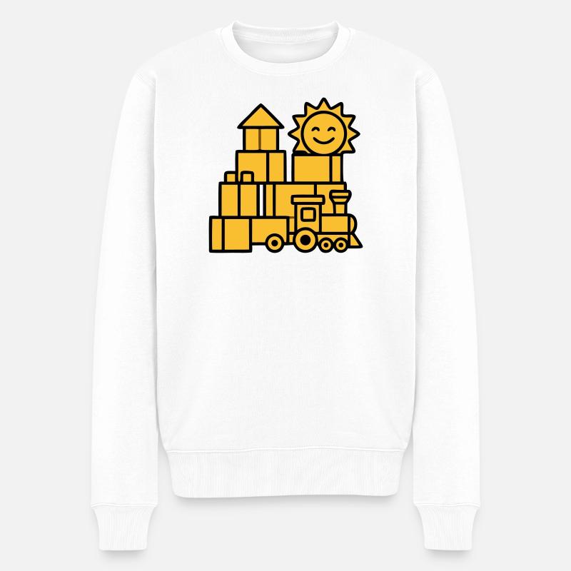 Jouets ferroviaires Blocs de construction - Pull Premium bio Homme - blanc