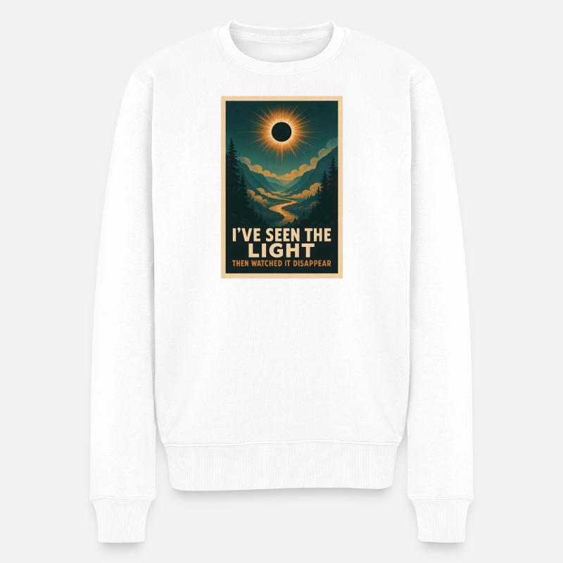 Light Disappears | Eclipse - Men's Premium Organic Jumper - white