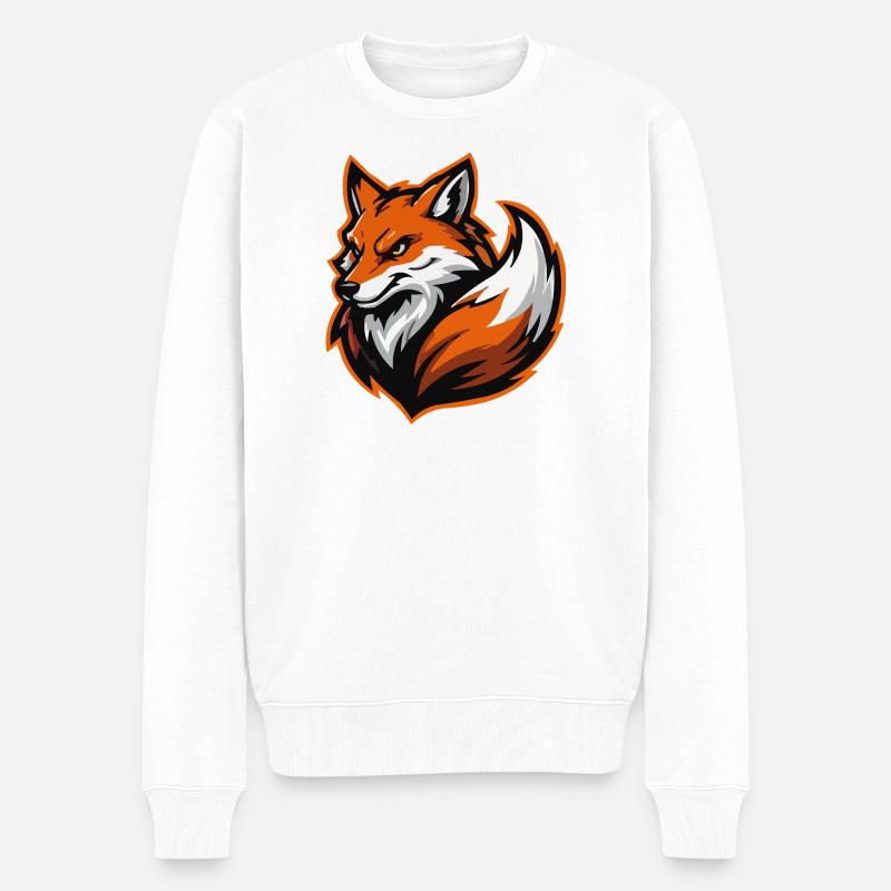 fuchs-esports - Männer Premium Bio Pullover - Weiß