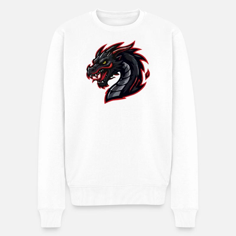 drache-esports - Männer Premium Bio Pullover - Weiß