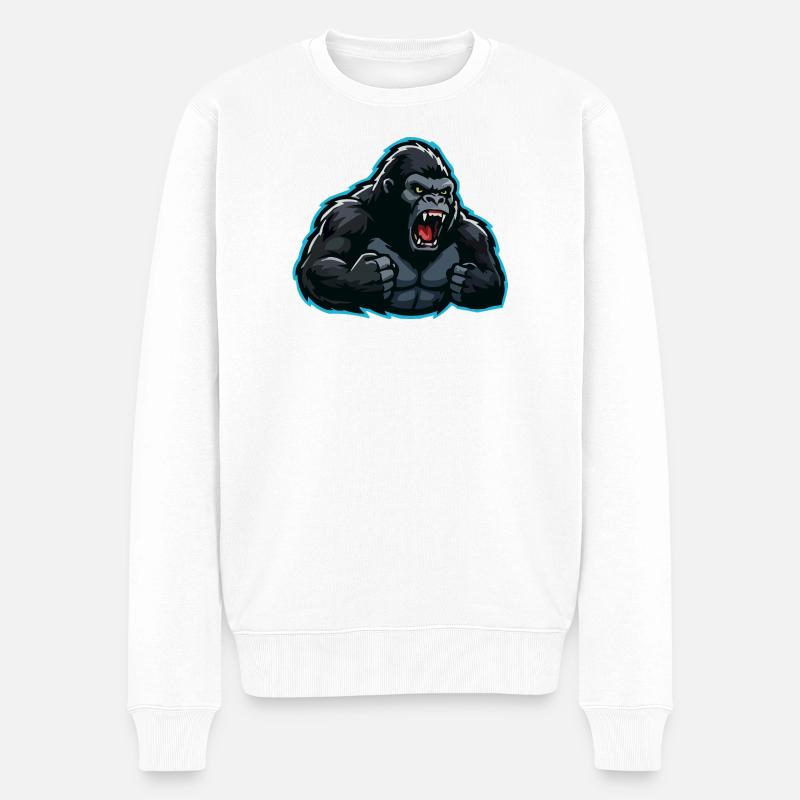 Esports Gorilla Stil - Männer Premium Bio Pullover - Weiß