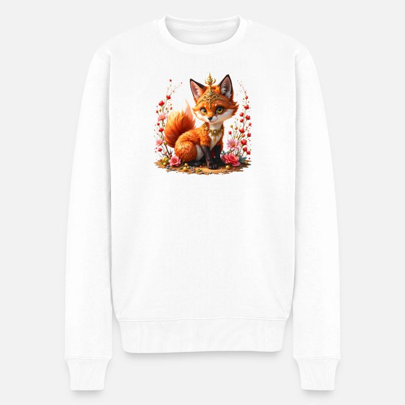 Bijoux floraux Fox - Pull Premium bio Homme - blanc
