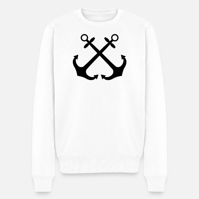 Ancres croisées - Pull Premium bio Homme - blanc