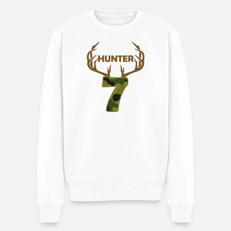 Dieser Little Hunter 7 Tarnung - Männer Premium Bio Pullover - Weiß